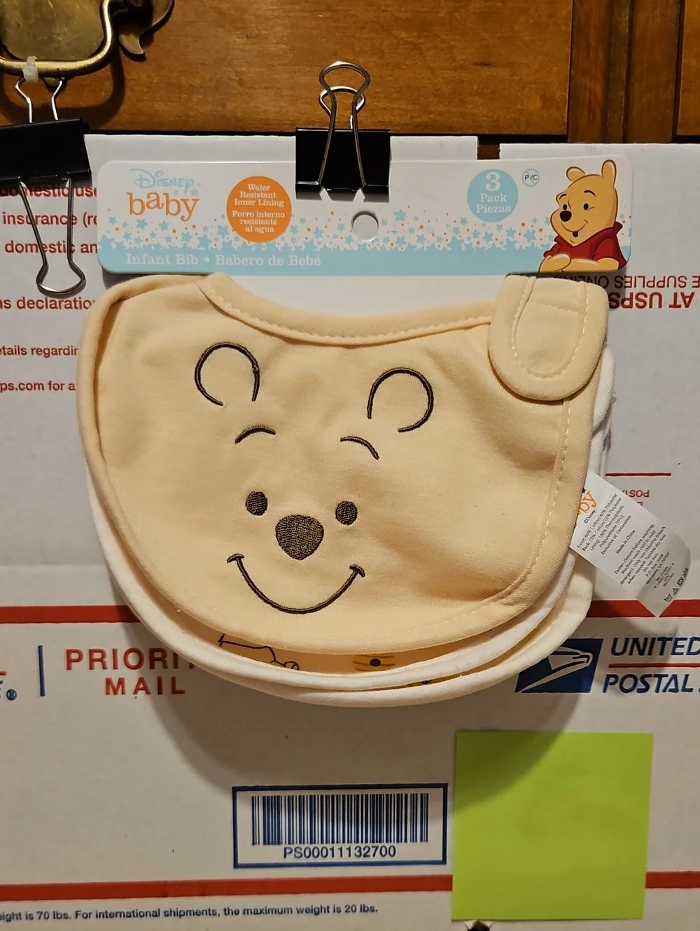 Disney Baby Winnie the Pooh Cream Bibs 3-Pack